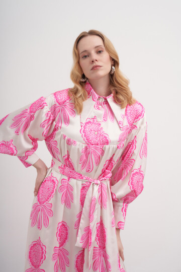 Floral Pattern Robe Dress