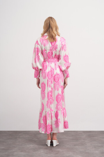 Floral Pattern Robe Dress