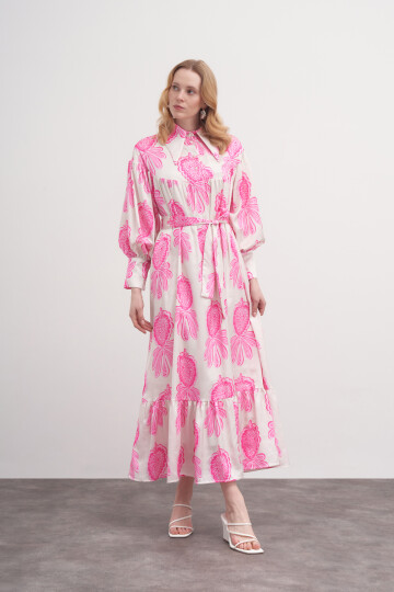 Floral Pattern Robe Dress