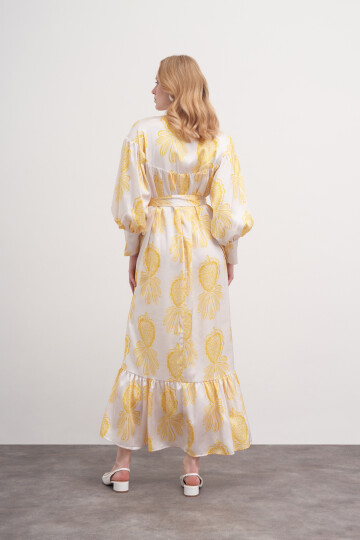 Floral Pattern Robe Dress