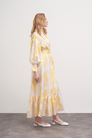 Floral Pattern Robe Dress