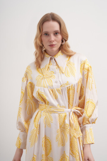 Floral Pattern Robe Dress