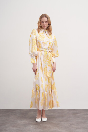 Floral Pattern Robe Dress