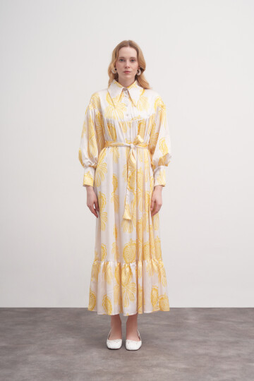 Floral Pattern Robe Dress