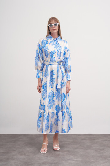 Floral Pattern Robe Dress