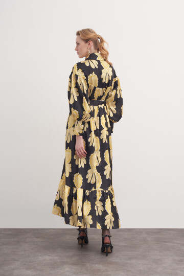 Floral Pattern Robe Dress