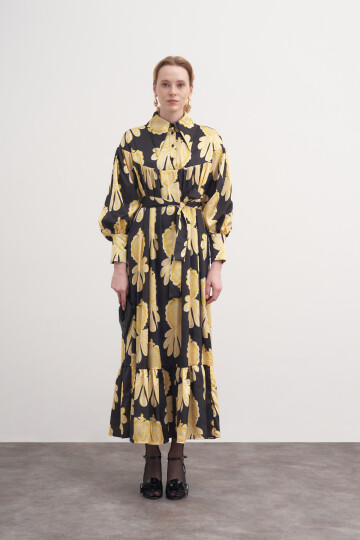 Floral Pattern Robe Dress