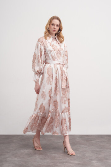 Floral Pattern Robe Dress