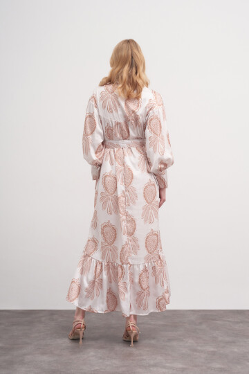 Floral Pattern Robe Dress