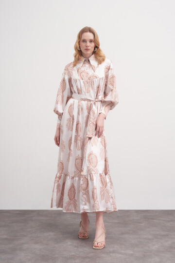 Floral Pattern Robe Dress