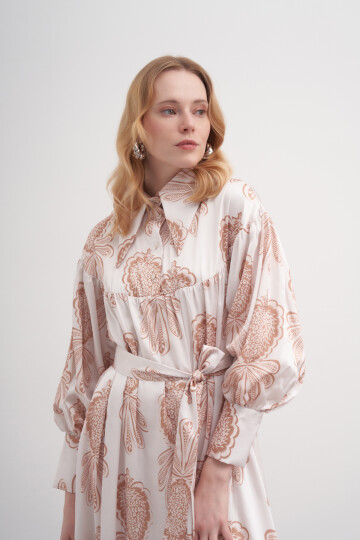 Floral Pattern Robe Dress