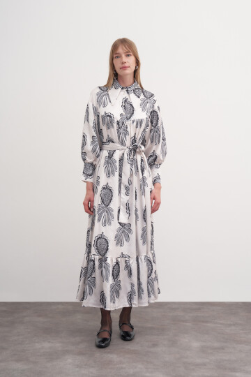 Floral Pattern Robe Dress