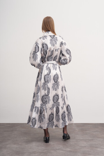 Floral Pattern Robe Dress