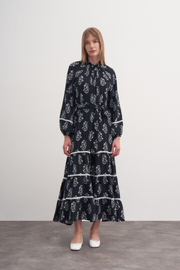 Patterned Muslin Dress