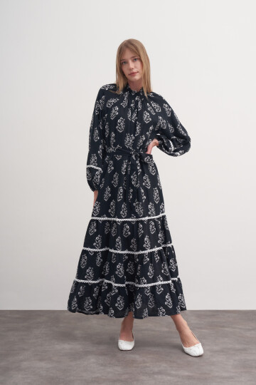 Patterned Muslin Dress