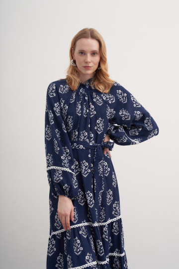 Patterned Muslin Dress