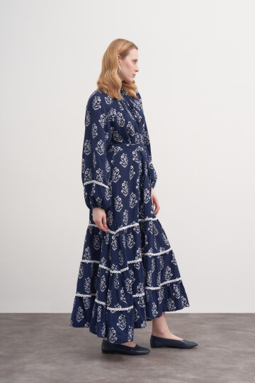 Patterned Muslin Dress