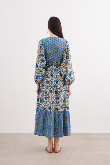 PATTERNED MUSLIN DRESS