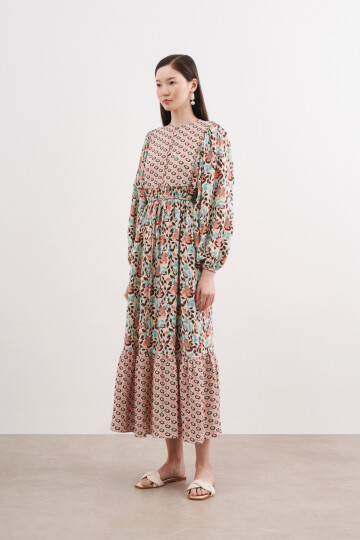 PATTERNED MUSLIN DRESS