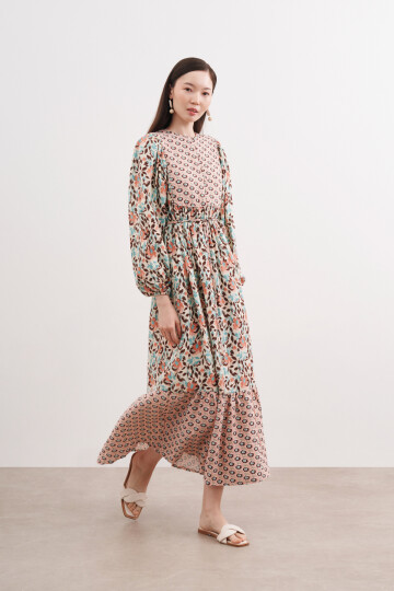 PATTERNED MUSLIN DRESS