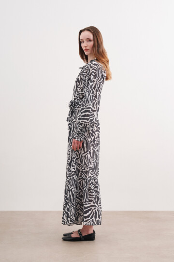 ZEBRA PATTERN LINEN DRESS