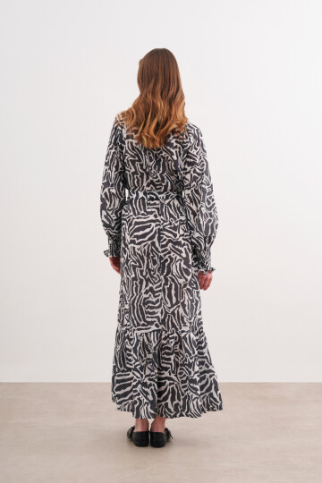 ZEBRA PATTERN LINEN DRESS