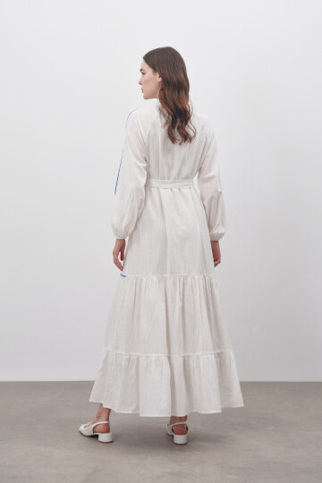 Linen Dress with Embroidery Detail