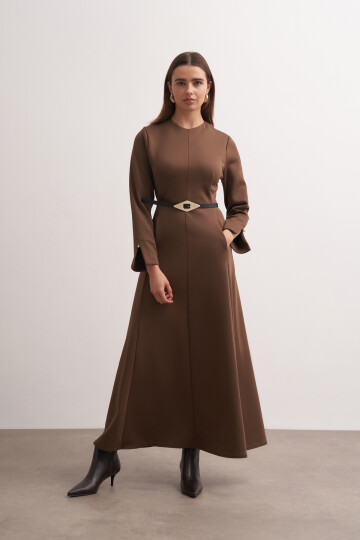 Belted Dress with Fitted Waist