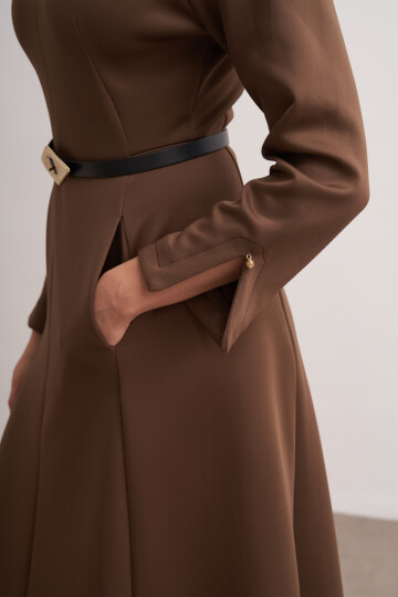 Belted Dress with Fitted Waist