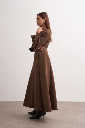 Belted Dress with Fitted Waist