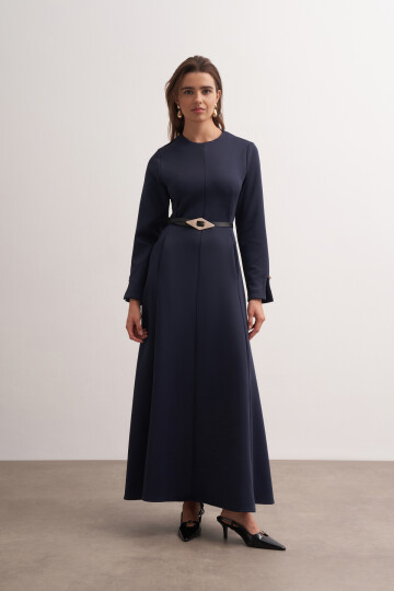 Belted Dress with Fitted Waist