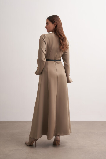 Belted Dress with Fitted Waist