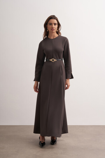 Belted Dress with Fitted Waist