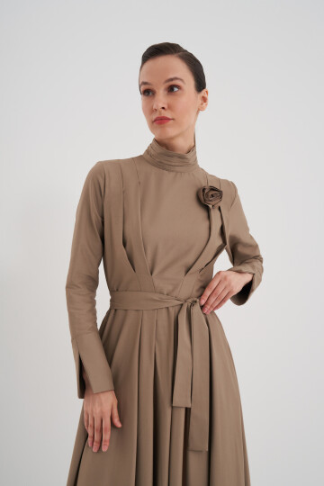 Dress with Pleat Detail on the Chest