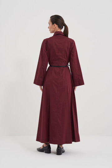 Poplin Dress with Leather Belt