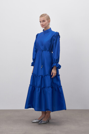 Ruffle Detailed Taffeta Dress