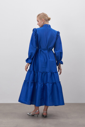 Ruffle Detailed Taffeta Dress