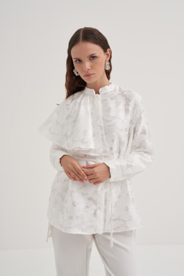 Laced Ruffle Detailed Shirt