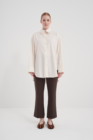 Poplin Shirt with Slit Detail