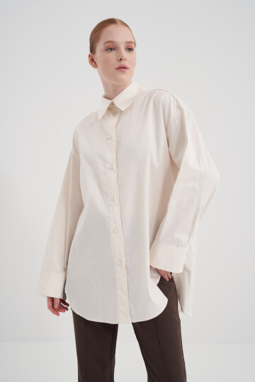 Poplin Shirt with Slit Detail