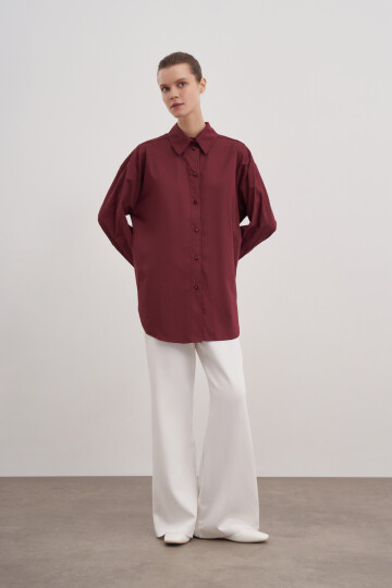 Poplin Shirt with Slit Detail