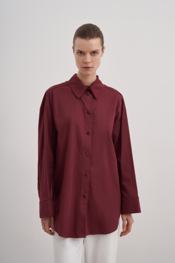 Poplin Shirt with Slit Detail