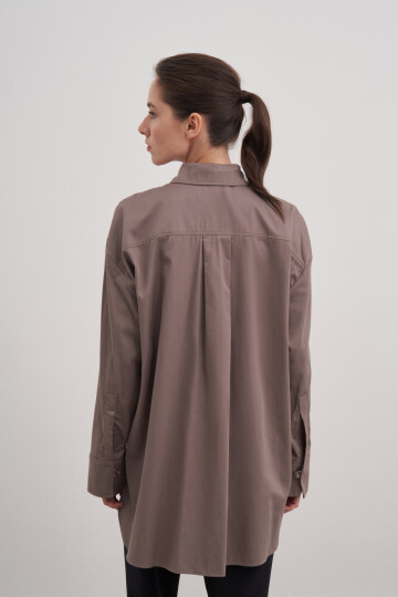 Poplin Shirt with Slit Detail