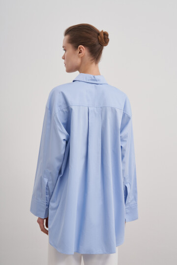 Poplin Shirt with Slit Detail