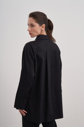 Poplin Shirt with Slit Detail