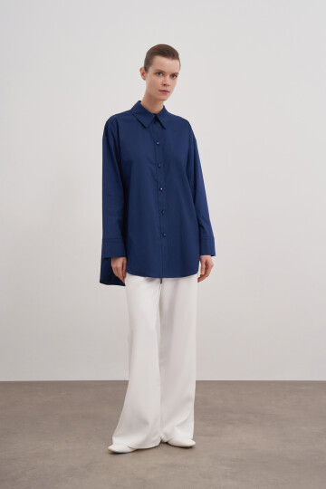 Poplin Shirt with Slit Detail