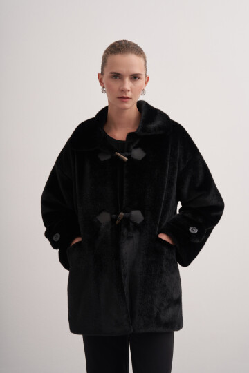 Soft Textured Plush Coat