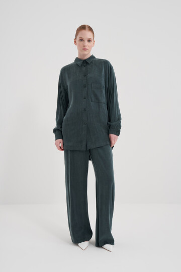 Buttoned Pocket Detailed Bamboo Double Suit