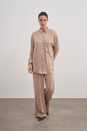 Buttoned Pocket Detailed Bamboo Double Suit