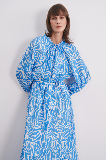 ZEBRA PATTERN LINEN DRESS